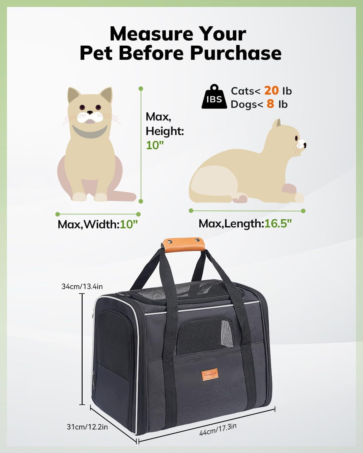Cat Carrier - Cat Carrier Soft for Medium or Large Cats up to 20Lbs, with Dual-Sided Cushion, Secure Buckle and Foldable Bowl, Dog Carriers for Small Dogs - Pet Carrier (Dark Gray) | with Dual-Sided Cushion, Secure Buckle and Foldable Bowl, Dog Carriers for Small Dogs - Pet Carrier (Dark Gray)