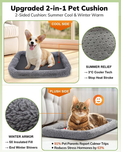 Cat Carrier - Cat Carrier Soft for Medium or Large Cats up to 20Lbs, with Dual-Sided Cushion, Secure Buckle and Foldable Bowl, Dog Carriers for Small Dogs - Pet Carrier (Dark Gray) | with Dual-Sided Cushion, Secure Buckle and Foldable Bowl, Dog Carriers for Small Dogs - Pet Carrier (Dark Gray)